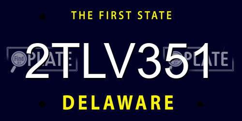 2TLV351 Delaware License Plate