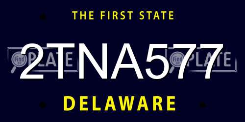 2TNA577 Delaware License Plate
