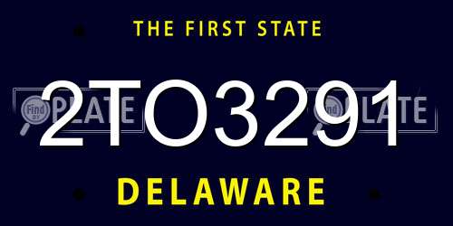 2TO3291 Delaware License Plate
