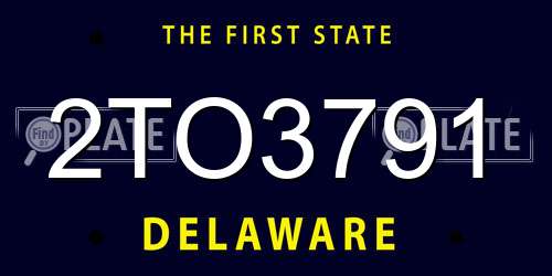 2TO3791 Delaware License Plate