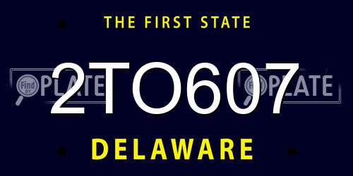 2TO607 Delaware License Plate