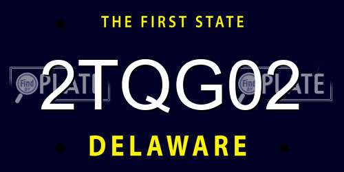 2TQG02 Delaware License Plate