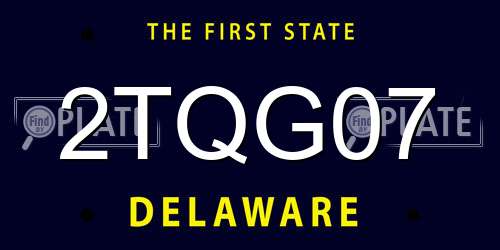 2TQG07 Delaware License Plate
