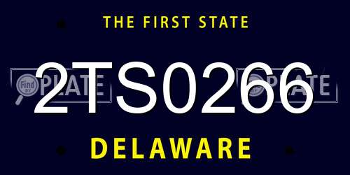 2TS0266 Delaware License Plate