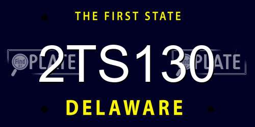 2TS130 Delaware License Plate