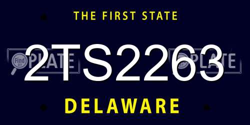 2TS2263 Delaware License Plate
