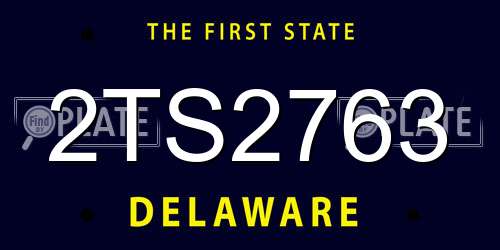 2TS2763 Delaware License Plate
