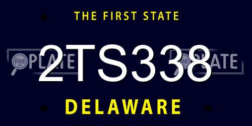 2TS338 Delaware License Plate