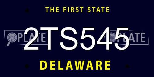 2TS545 Delaware License Plate