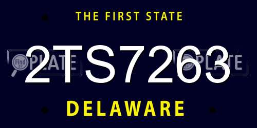 2TS7263 Delaware License Plate
