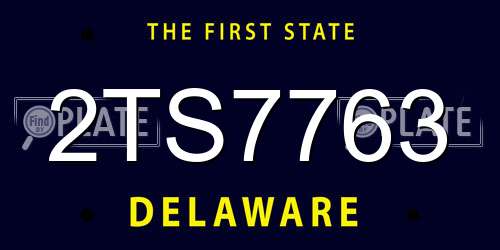 2TS7763 Delaware License Plate