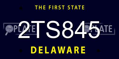 2TS845 Delaware License Plate