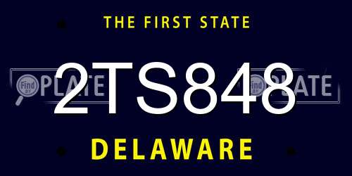 2TS848 Delaware License Plate