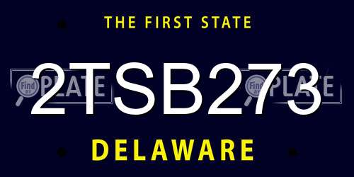 2TSB273 Delaware License Plate
