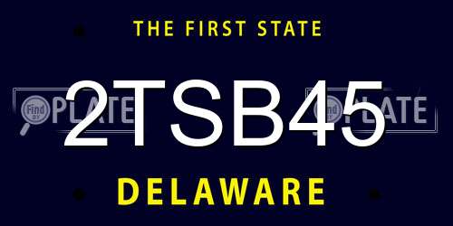 2TSB45 Delaware License Plate