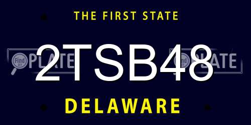2TSB48 Delaware License Plate