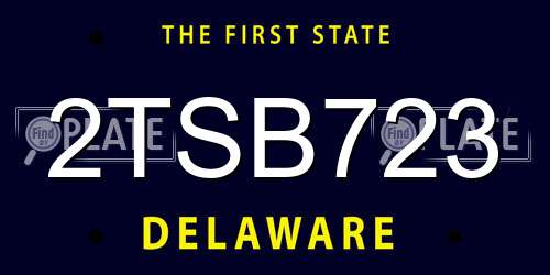 2TSB723 Delaware License Plate