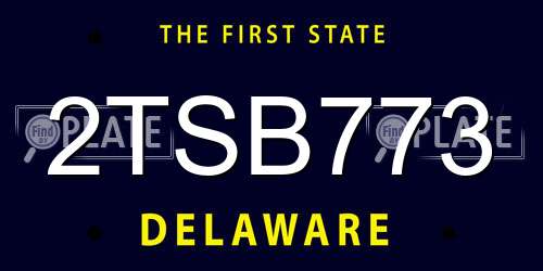 2TSB773 Delaware License Plate