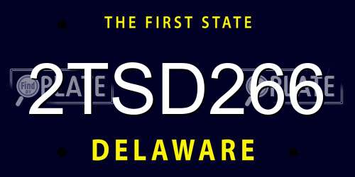 2TSD266 Delaware License Plate