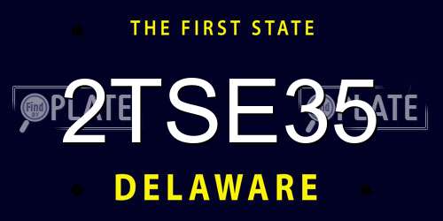 2TSE35 Delaware License Plate
