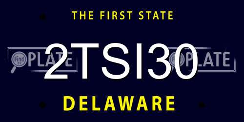 2TSI30 Delaware License Plate