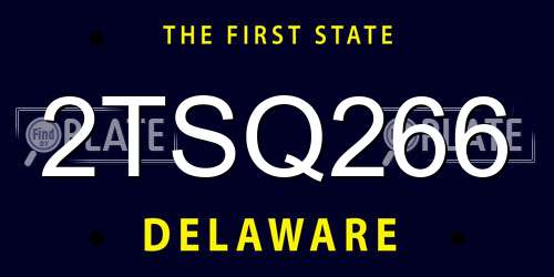 2TSQ266 Delaware License Plate