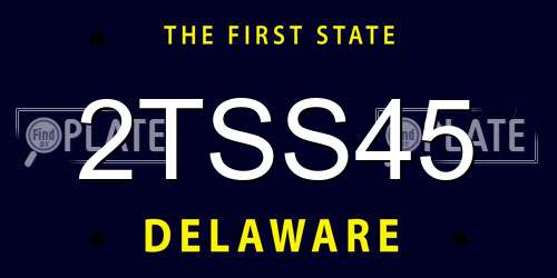 2TSS45 Delaware License Plate