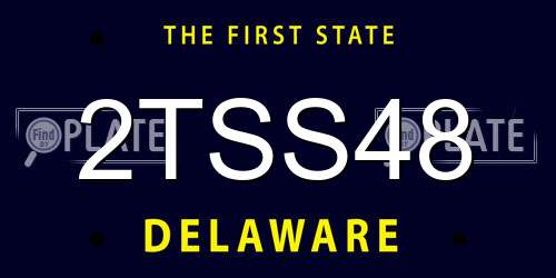 2TSS48 Delaware License Plate