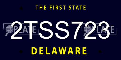 2TSS723 Delaware License Plate