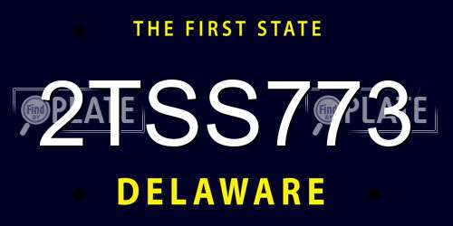 2TSS773 Delaware License Plate