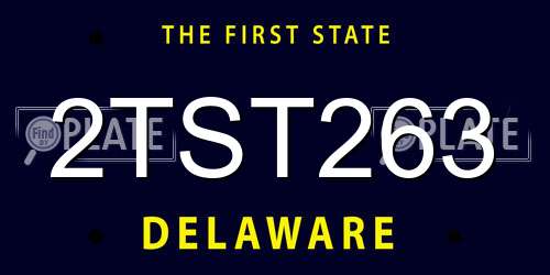 2TST263 Delaware License Plate