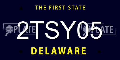 2TSY05 Delaware License Plate