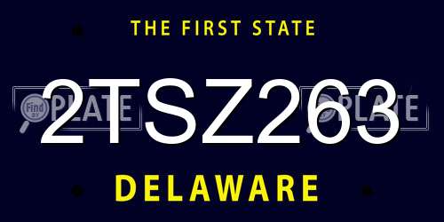 2TSZ263 Delaware License Plate