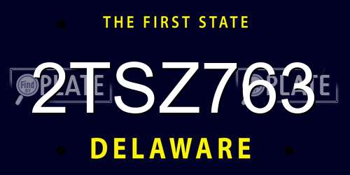 2TSZ763 Delaware License Plate