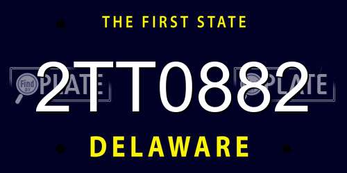 2TT0882 Delaware License Plate