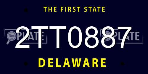2TT0887 Delaware License Plate