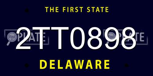 2TT0898 Delaware License Plate