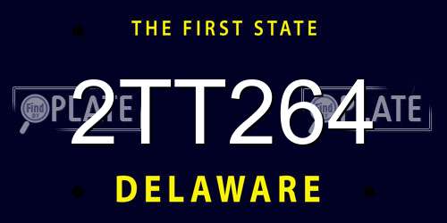 2TT264 Delaware License Plate