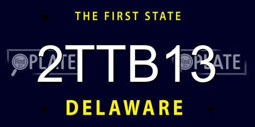 2TTB13 Delaware License Plate