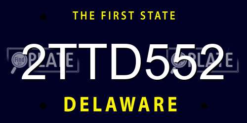 2TTD552 Delaware License Plate