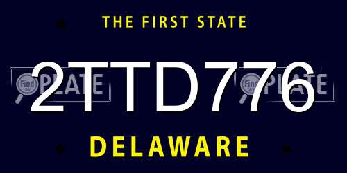 2TTD776 Delaware License Plate