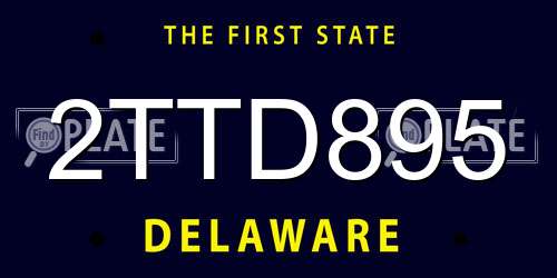 2TTD895 Delaware License Plate