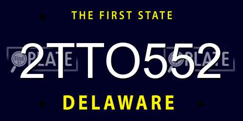 2TTO552 Delaware License Plate