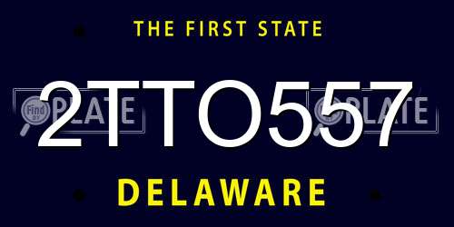 2TTO557 Delaware License Plate