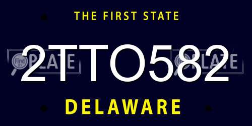 2TTO582 Delaware License Plate