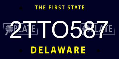 2TTO587 Delaware License Plate