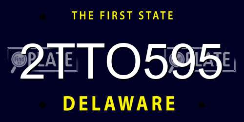 2TTO595 Delaware License Plate