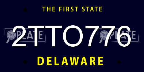 2TTO776 Delaware License Plate
