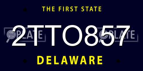 2TTO857 Delaware License Plate