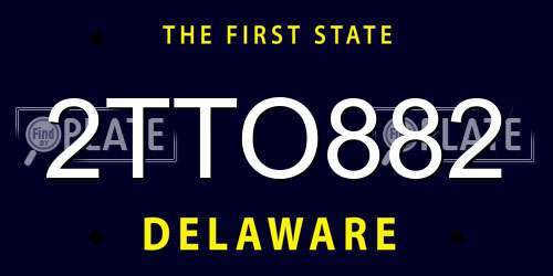 2TTO882 Delaware License Plate